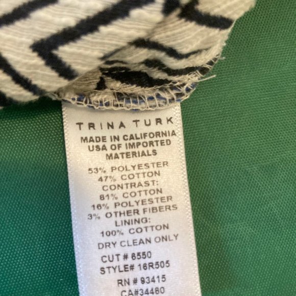 Trina Turk Designer Shorts Sz 4 | Geometric Cream & Navy | Resort Chic! - Picture 7 of 11